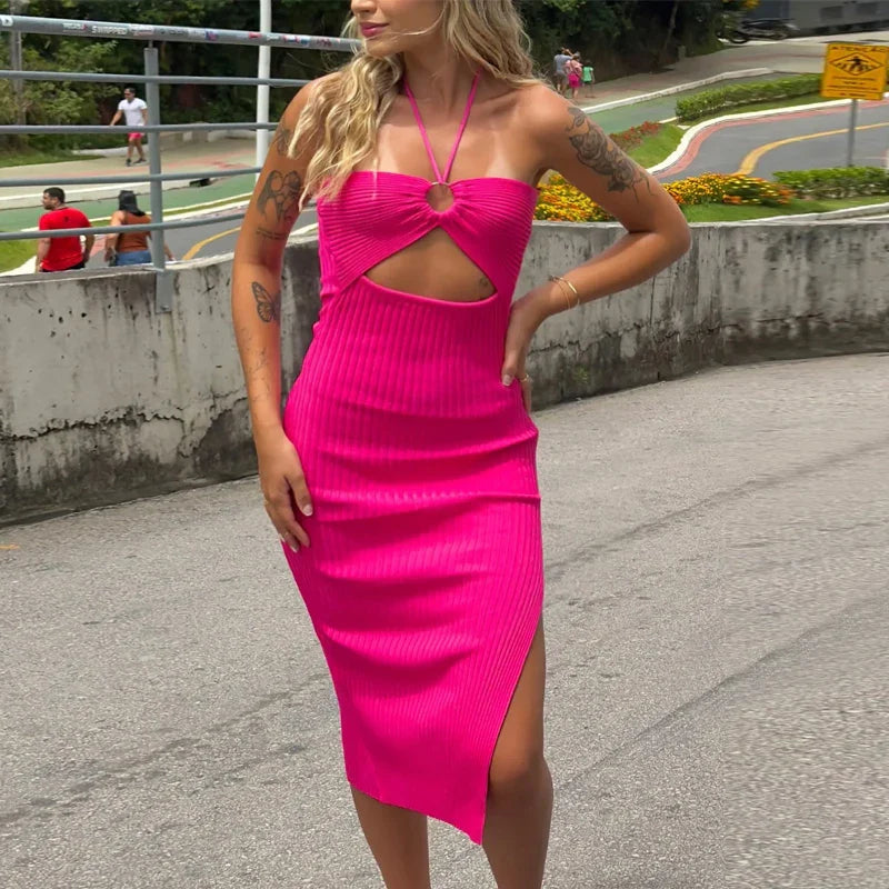 Chic Knitted Summer Dress For Women Streetwear Style