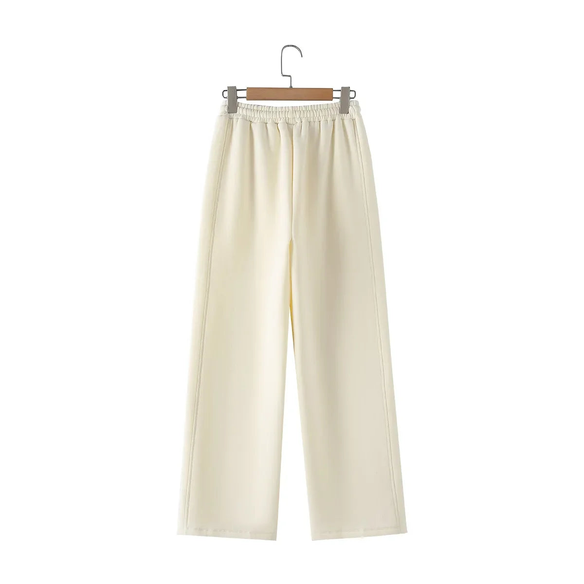 Women's Fleece Coat and Pant Set with Long Sleeve Hooded Sweatshirt and Casual Drawstring Trousers for Office and Everyday Wear