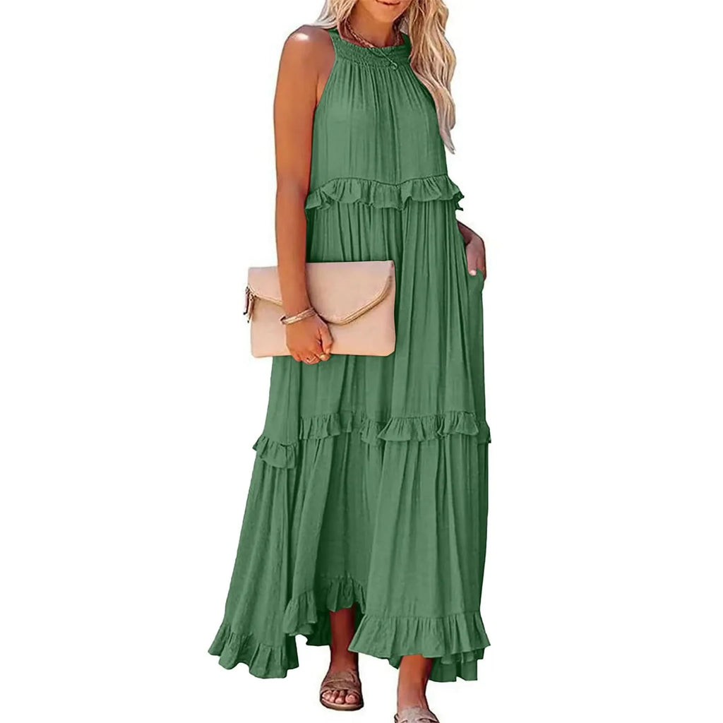 Women Summer Maxi Dress Lightweight Beach Swing Dress