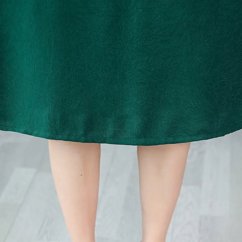 Embroidered Midi Dress for Women Vintage Style Casual Party