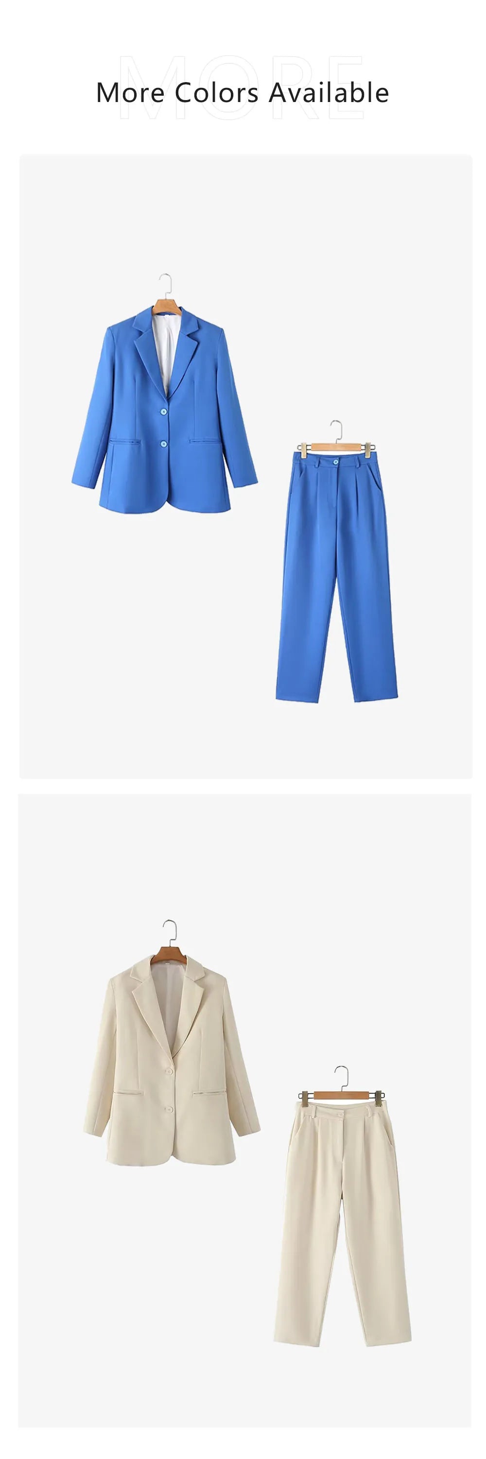 Women's Casual Solid Color Pants Set Loose Fit Top Chic