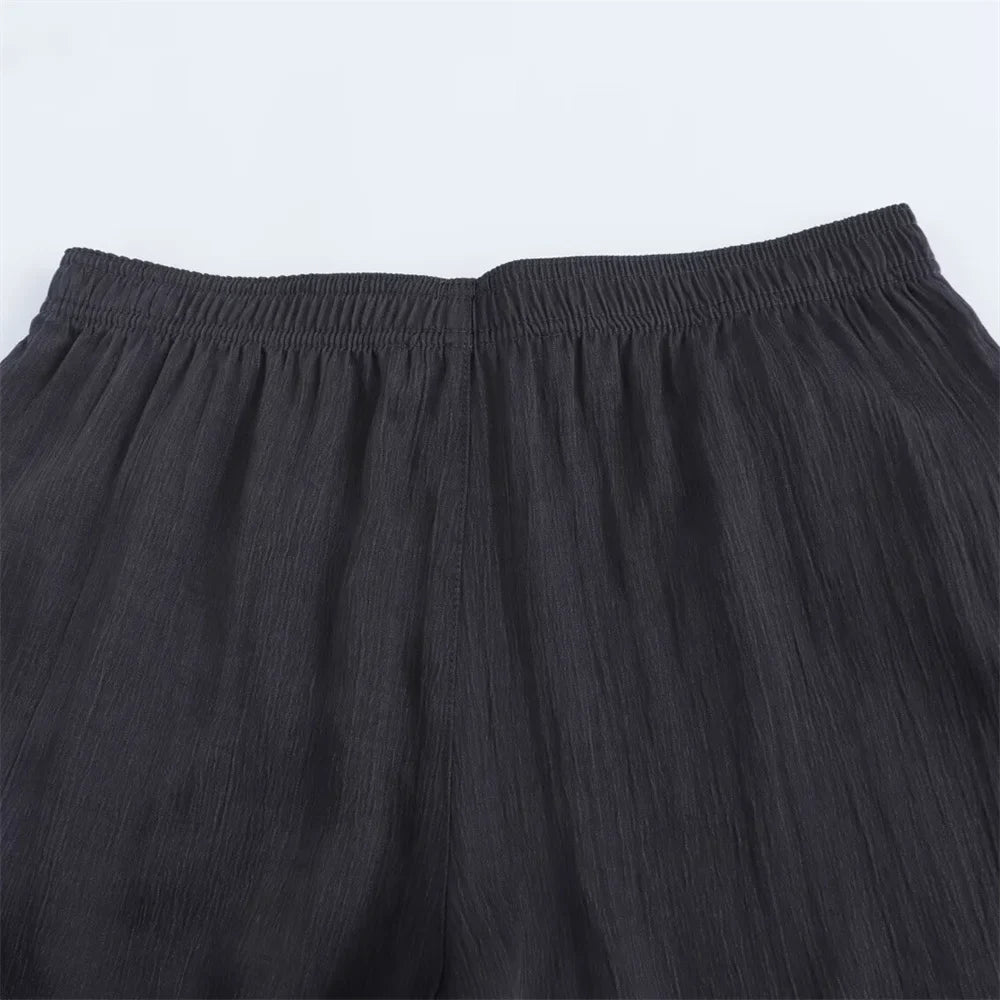 Women's Fashion Casual V-neck Long Sleeve Lace Coat and Wide Leg Pants Set