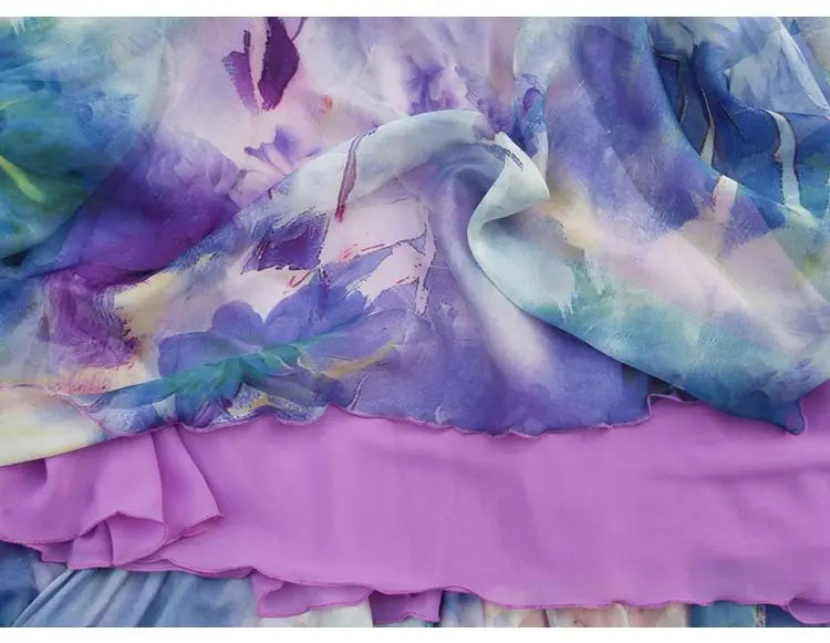 Floral Boho Backless Maxi Dress Women Beach Sundress