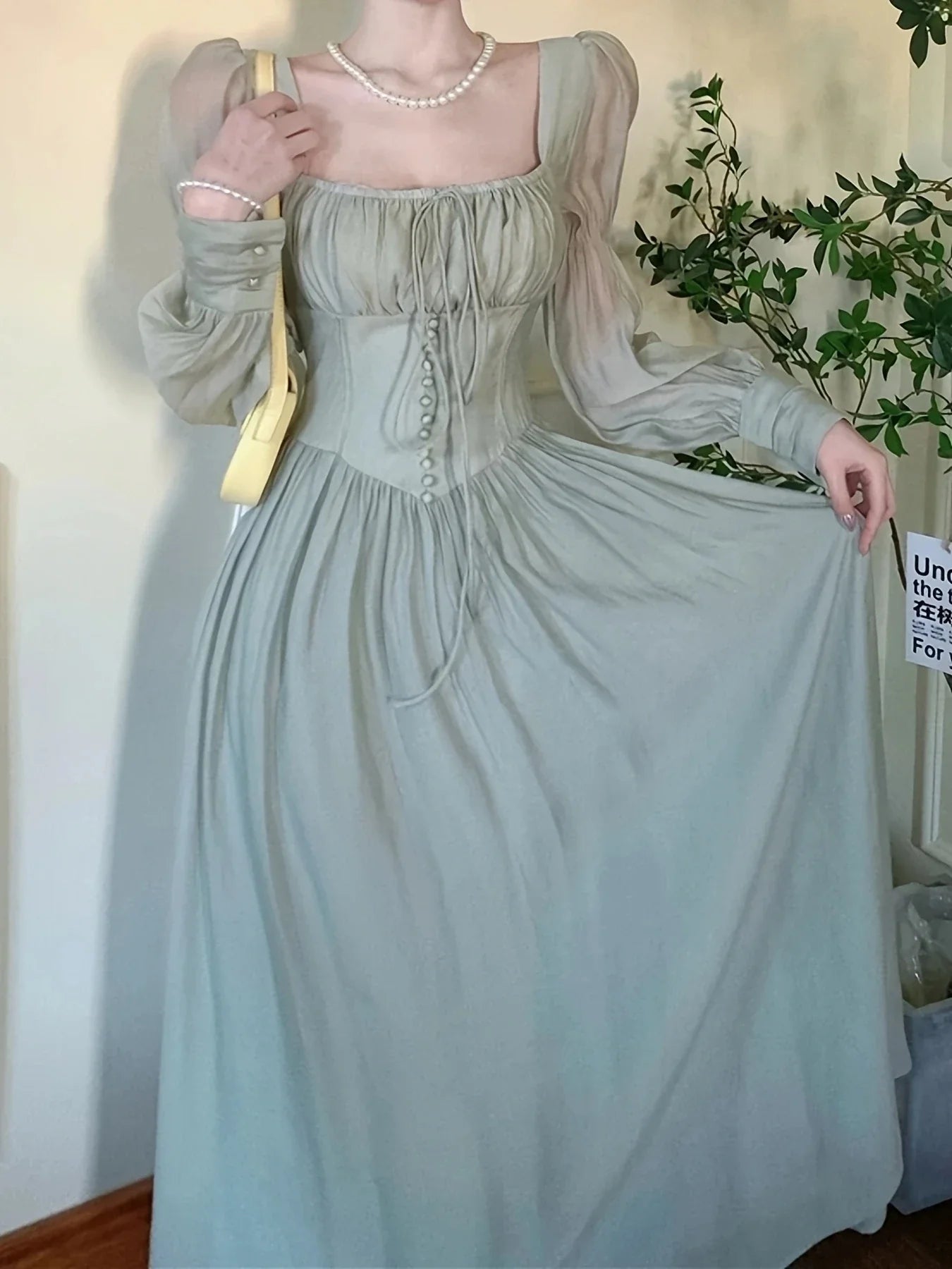 Elegant Long Sleeve Vintage Party Birthday Dress For Women