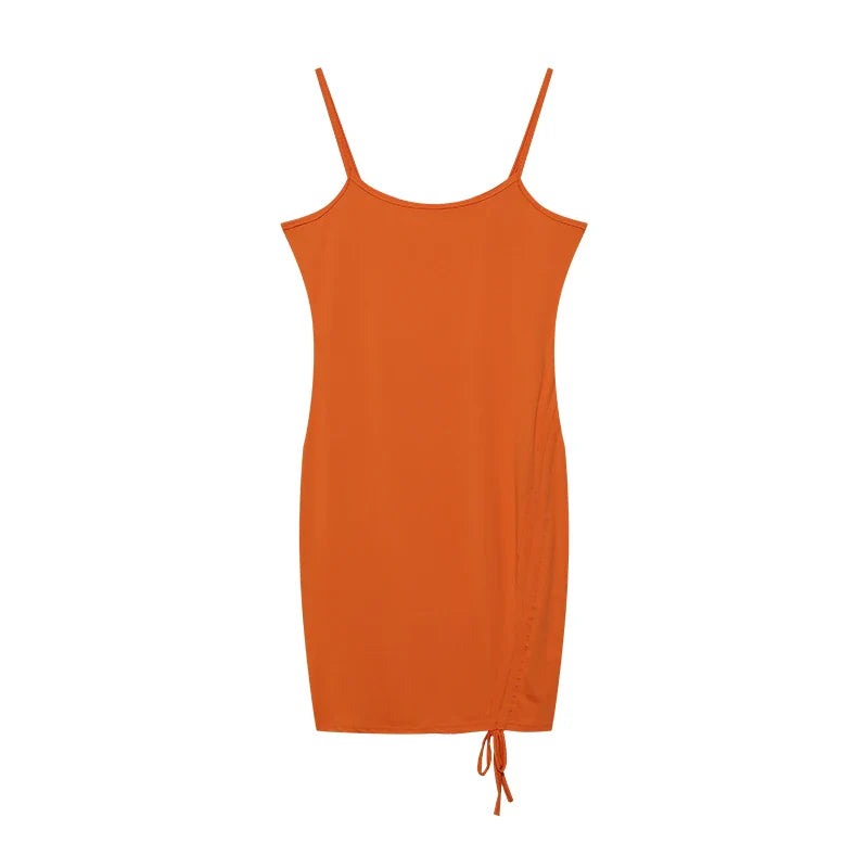 Multicolor Pleated Dress Suspender Slim Fit Women's