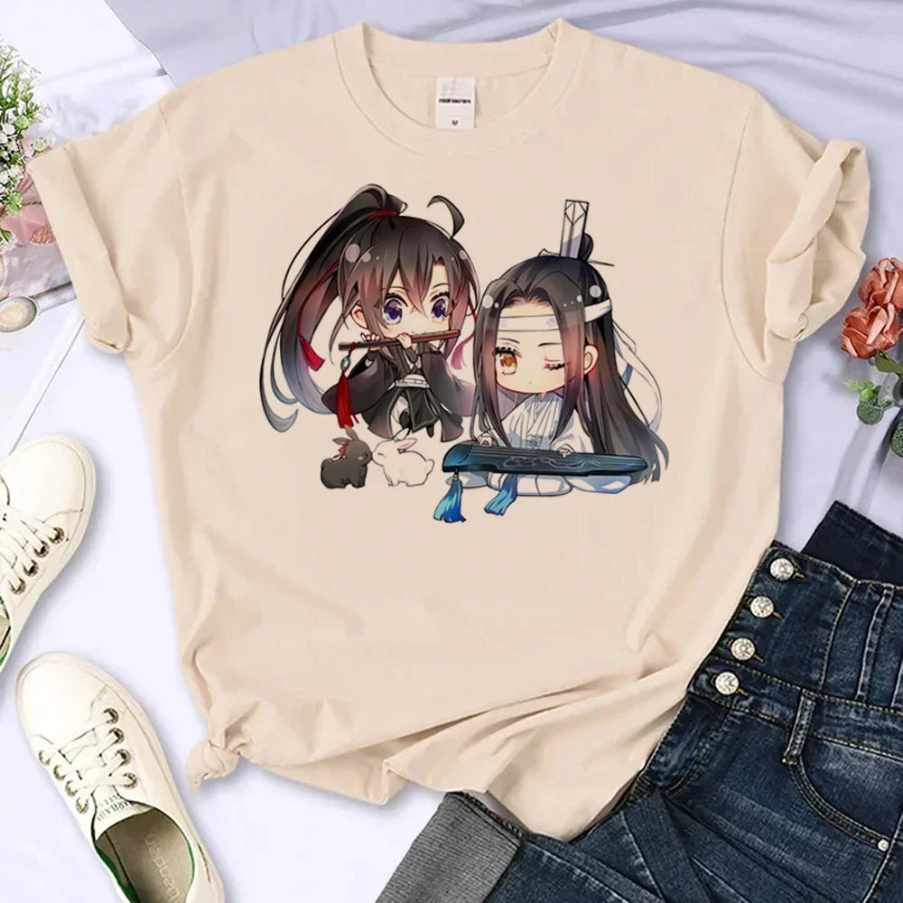 Mo Dao Zu Shi T-Shirts for Women Japanese Manga Summer Top Loose Fit Round Neck Tee