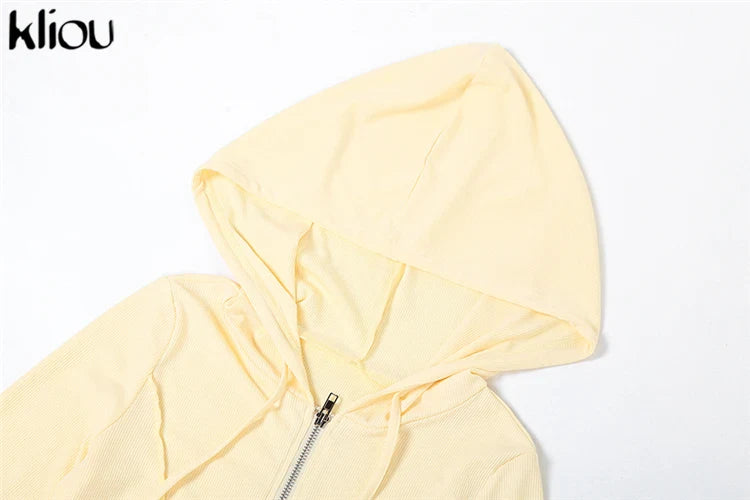 Casual Sporty 2 Piece Activewear Set for Women with Irregular Full Sleeve Zip-Up Hoodie and Slim Elastic Pants