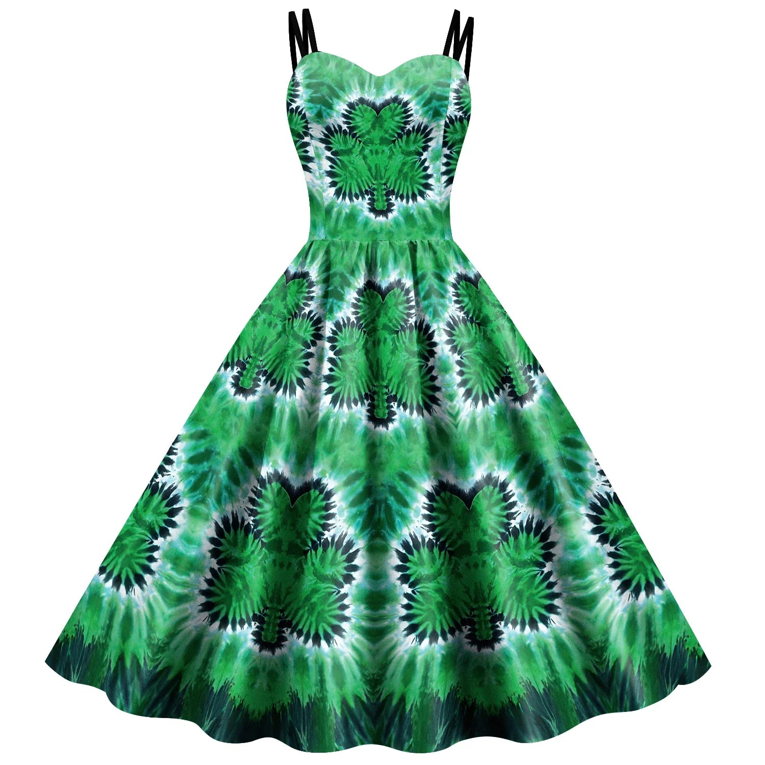 St Patrick's Day Shamrock Tie Dye Wrap Dress For Women