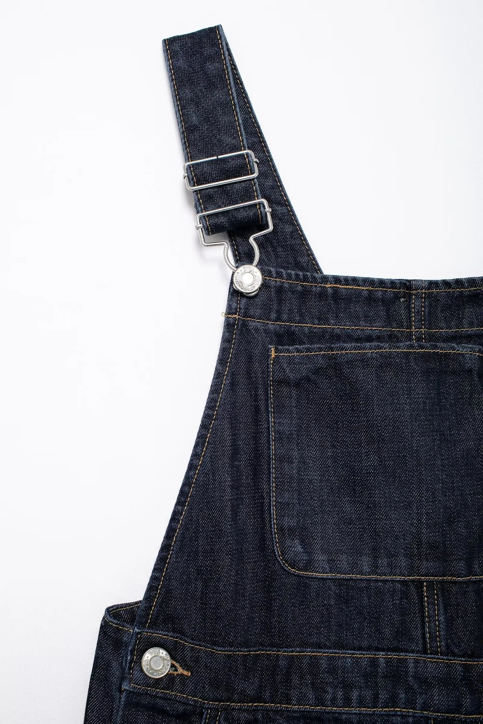 Chic French-Inspired Long Denim Overalls for Women Simple Versatile Age-Defying Autumn Outfit