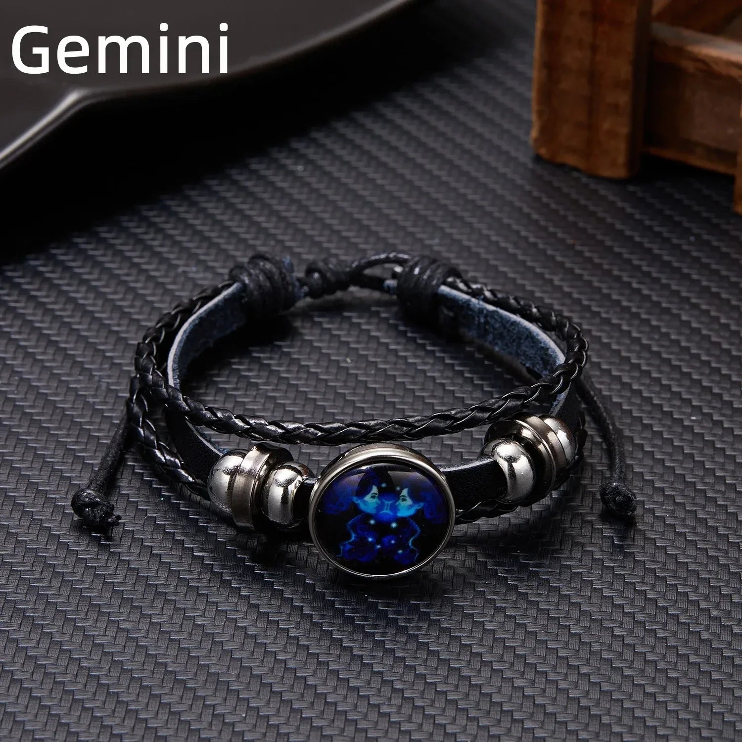 Luminous Zodiac Sign Charm Bracelet for Men and Women - Vintage Multilayer Wrap Leather Bangle Birthday Gift