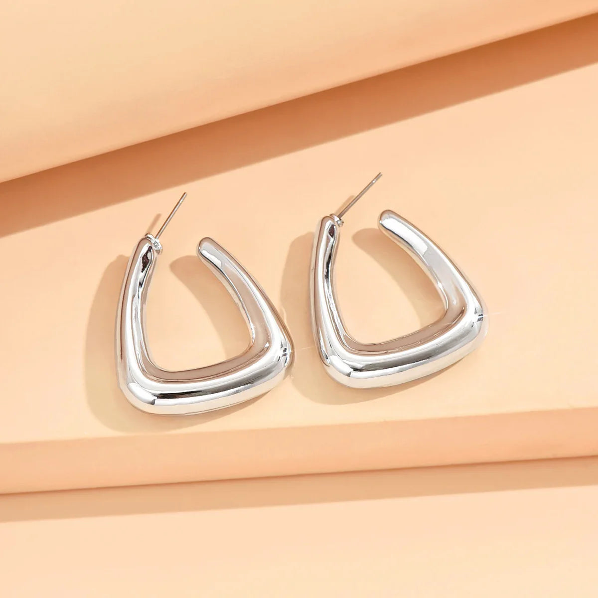 Geometric Irregular Metallic Color Earrings for Women Minimalist Trendy Jewelry Gift