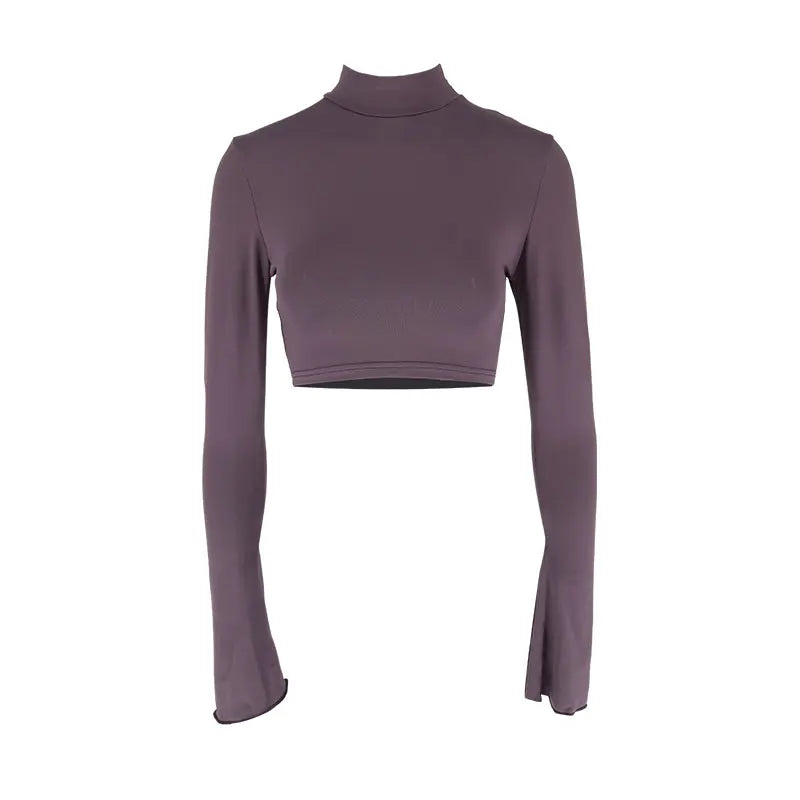 Autumn Winter Women's Casual Two Piece Set with High Collar Long Sleeve Top and Slim Fit Trousers