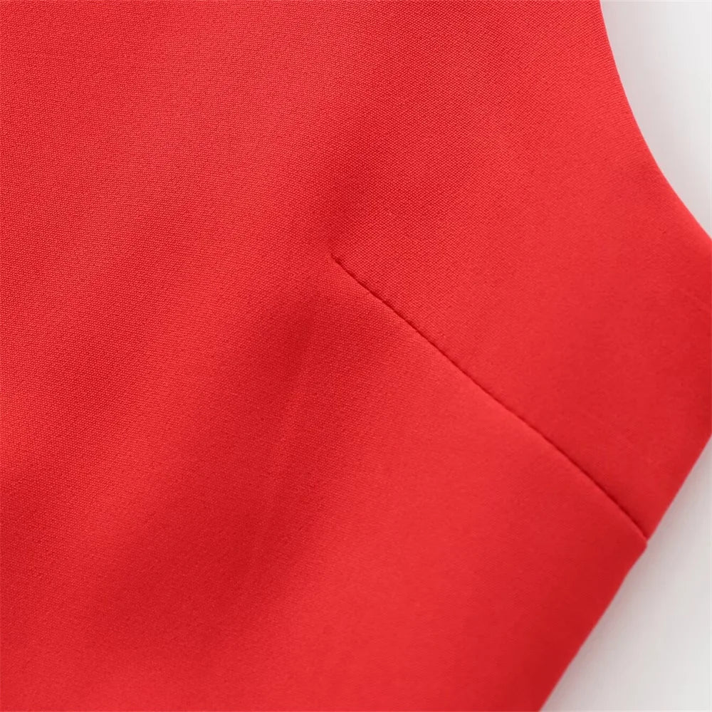 Sleeveless Camisole Dress With Layered Skirt For Autumn