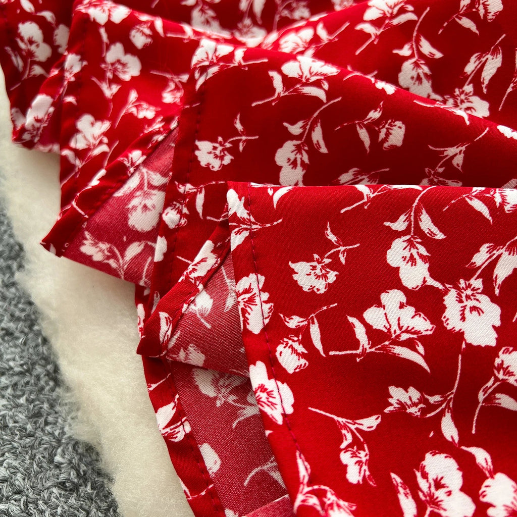 Floral Print Sundress V Neck A Line For Summer Party