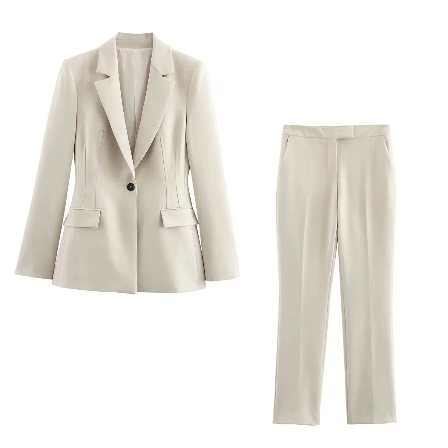 Elegant Women Blazer And Pants Suit For Office Wear