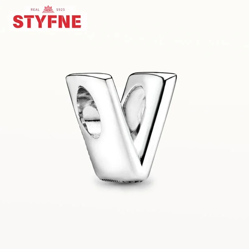 Silver 925 Alphabet Charm Beads A-Z for DIY Jewelry and Bracelet Making Gifts for Women