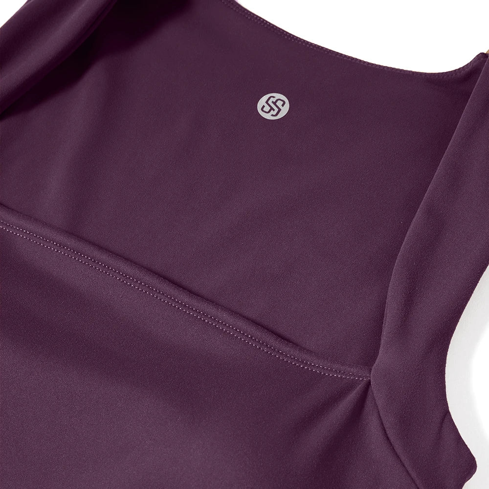 Women's Sleeveless Square Neck Bodysuit with Flared Pants Casual Fitness Jumpsuit Full Season Streetwear Playsuit