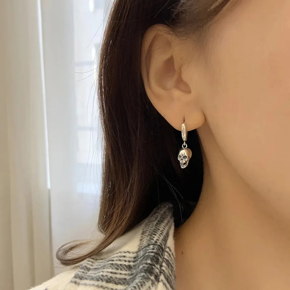 Minimalist Skull Pendant Earrings for Men and Women Gothic Punk Rock Party Accessories