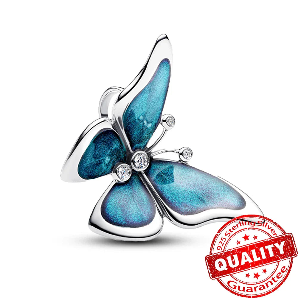 925 Sterling Silver Coral Seahorse and Lotus Fish Pendant for DIY Bracelet and Necklace Crafting