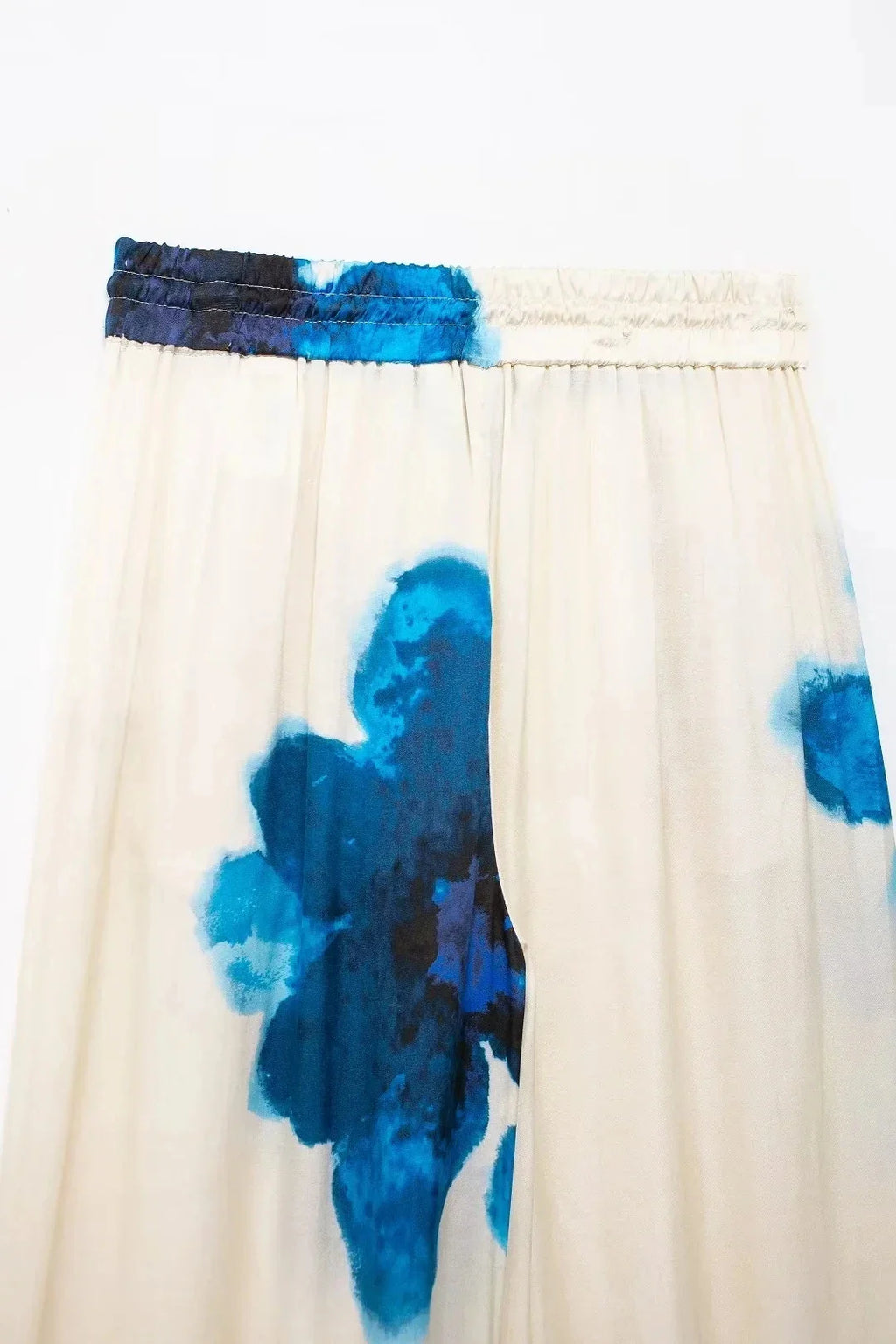 Elegant Floral Print 2 Piece Women's Suit with Long Sleeve Lapel Blouse and Drawstring Wide Leg Pants Casual Outfit