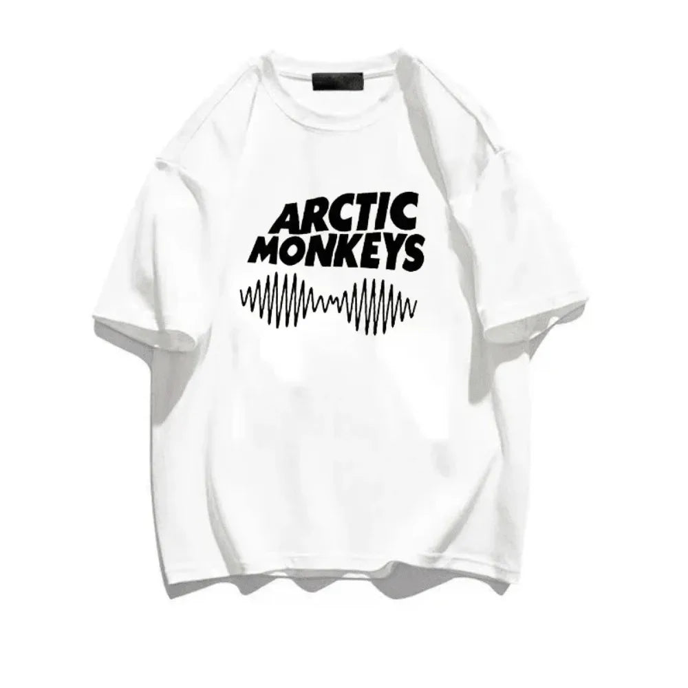 Arctic Monkeys Graphic T Shirt for Women Casual Manga Style White Tee