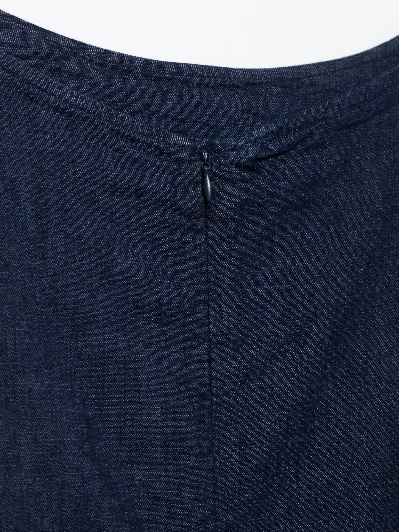 Pleated Slit Dress Round Neck Short Sleeves High Waist Chic