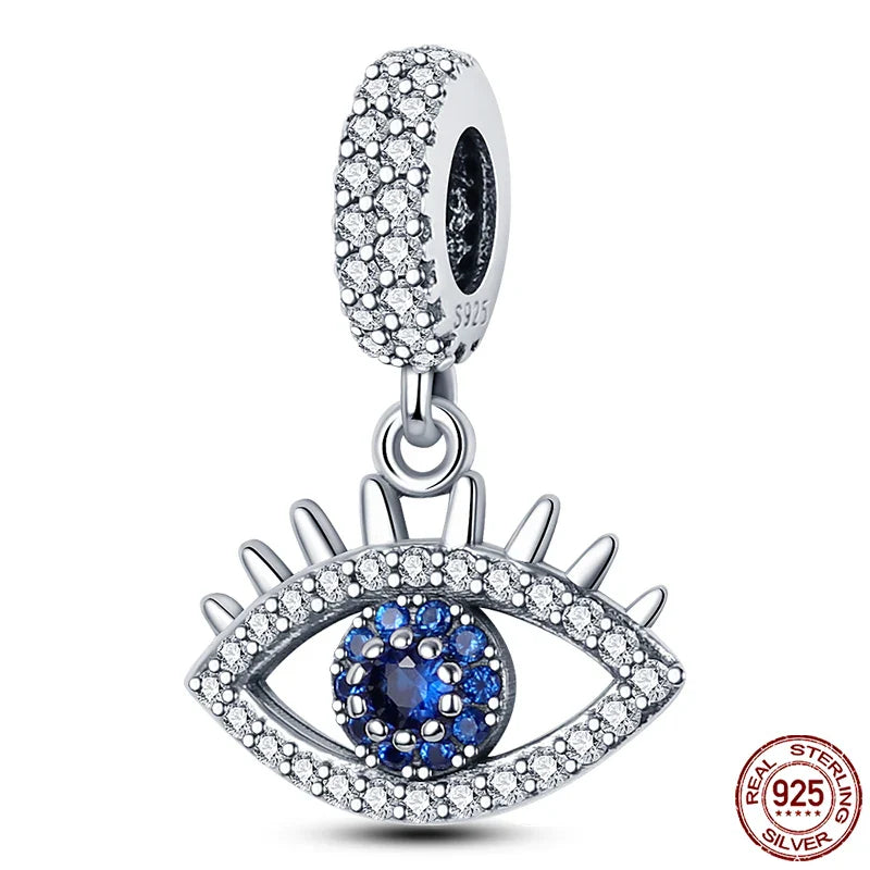 925 Silver Devil's Eye Charms Beads for Women DIY Jewelry Making