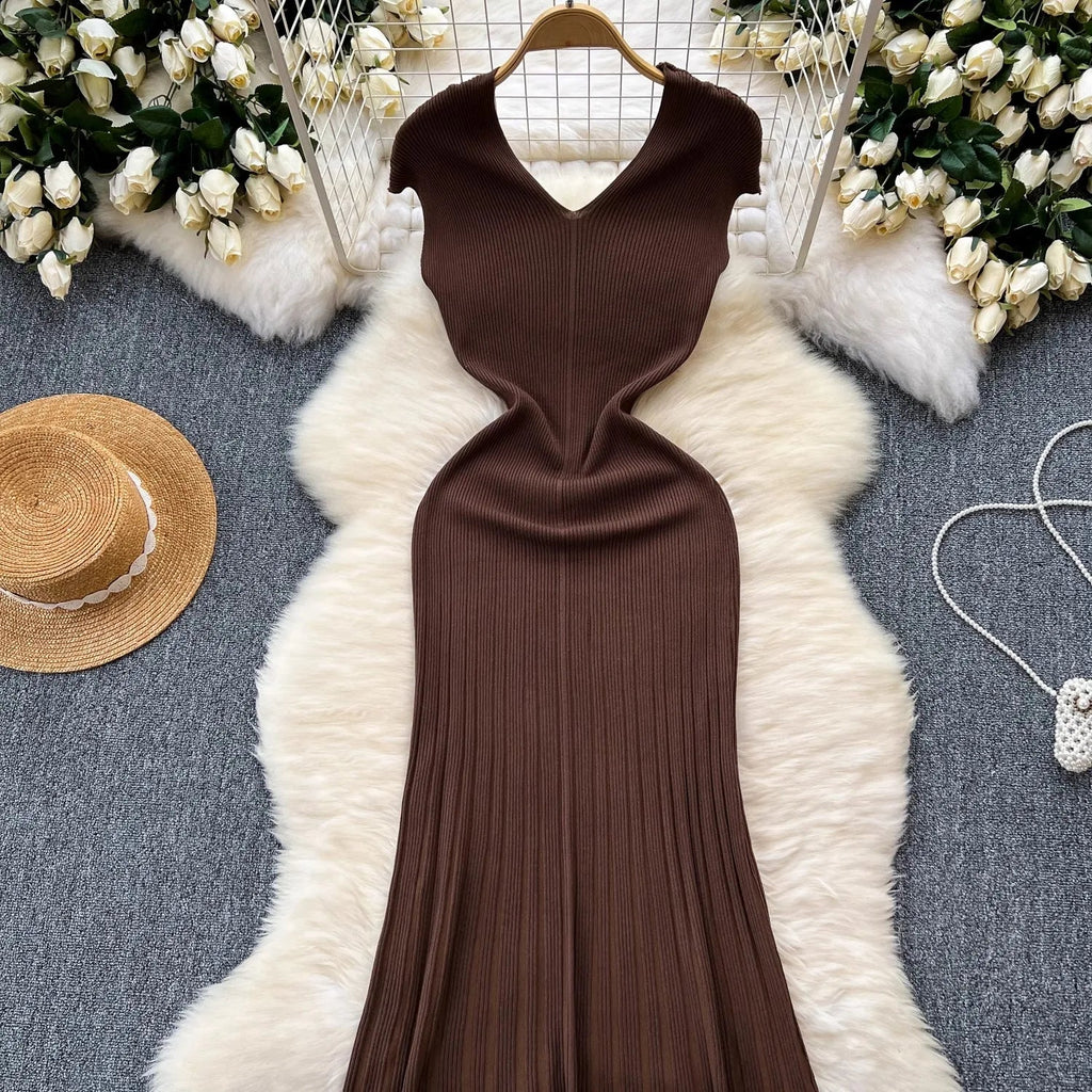 Knit Maxi Dress For Women Casual Mermaid Bodycon Knit