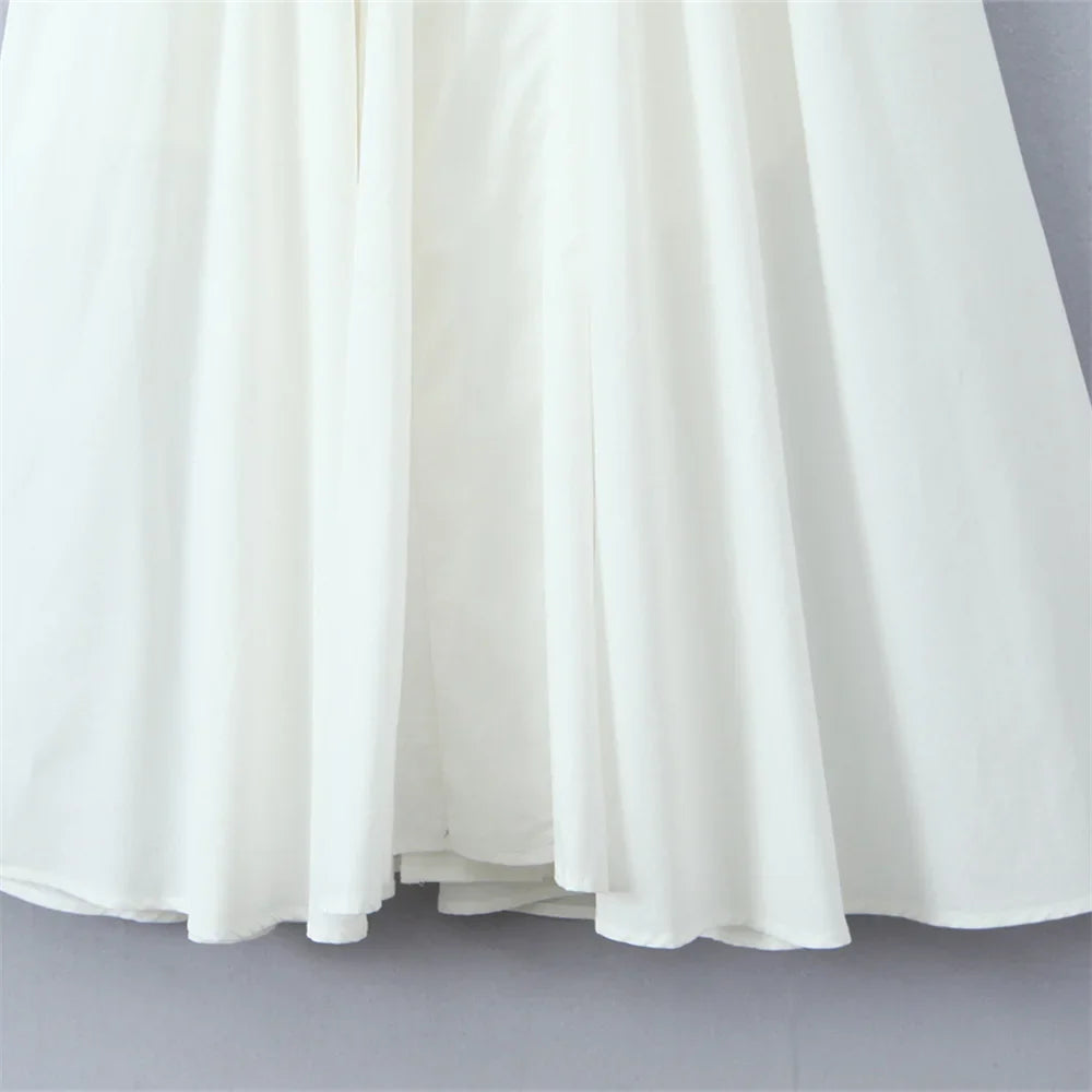 White Halter Neck Maxi Dress Sleeveless Open Back For Women