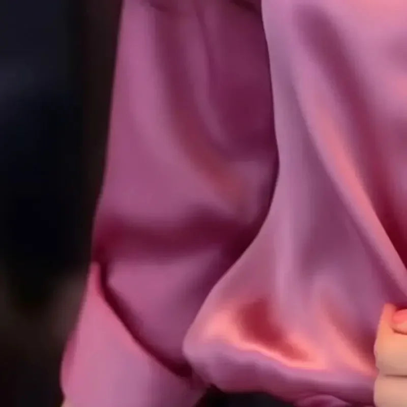 Women's Elegant Solid Color Polo Neck Button Down Long Sleeve Loose Fit Shirt Top for Spring and Autumn Commuter Wear