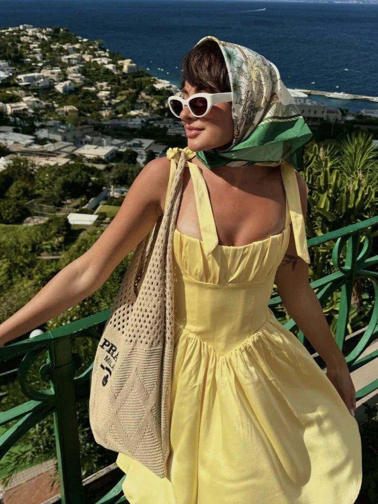 Summer Bow Bandage Mini Dress Women Strapless Bodycon Party