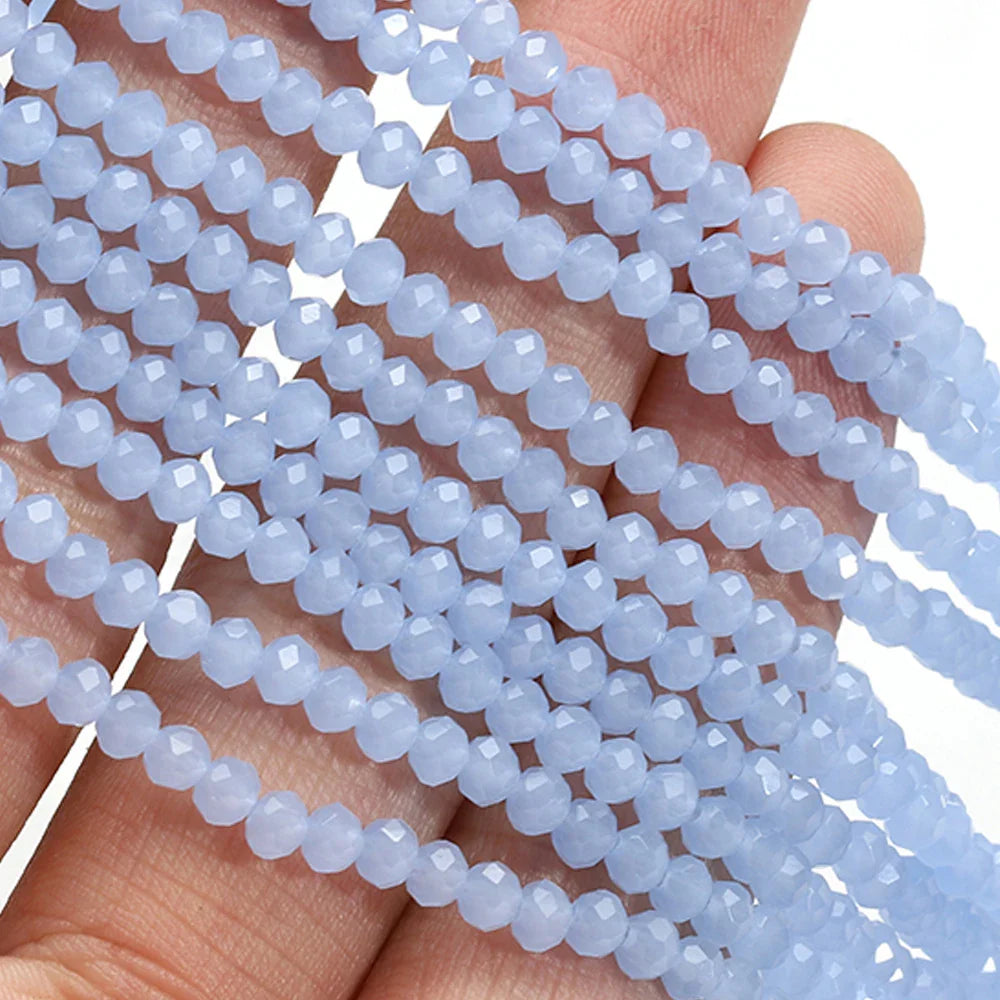 120 Pieces Crystal Glass Rondelle Beads Faceted Round Loose Spacer Beads for Jewelry Making