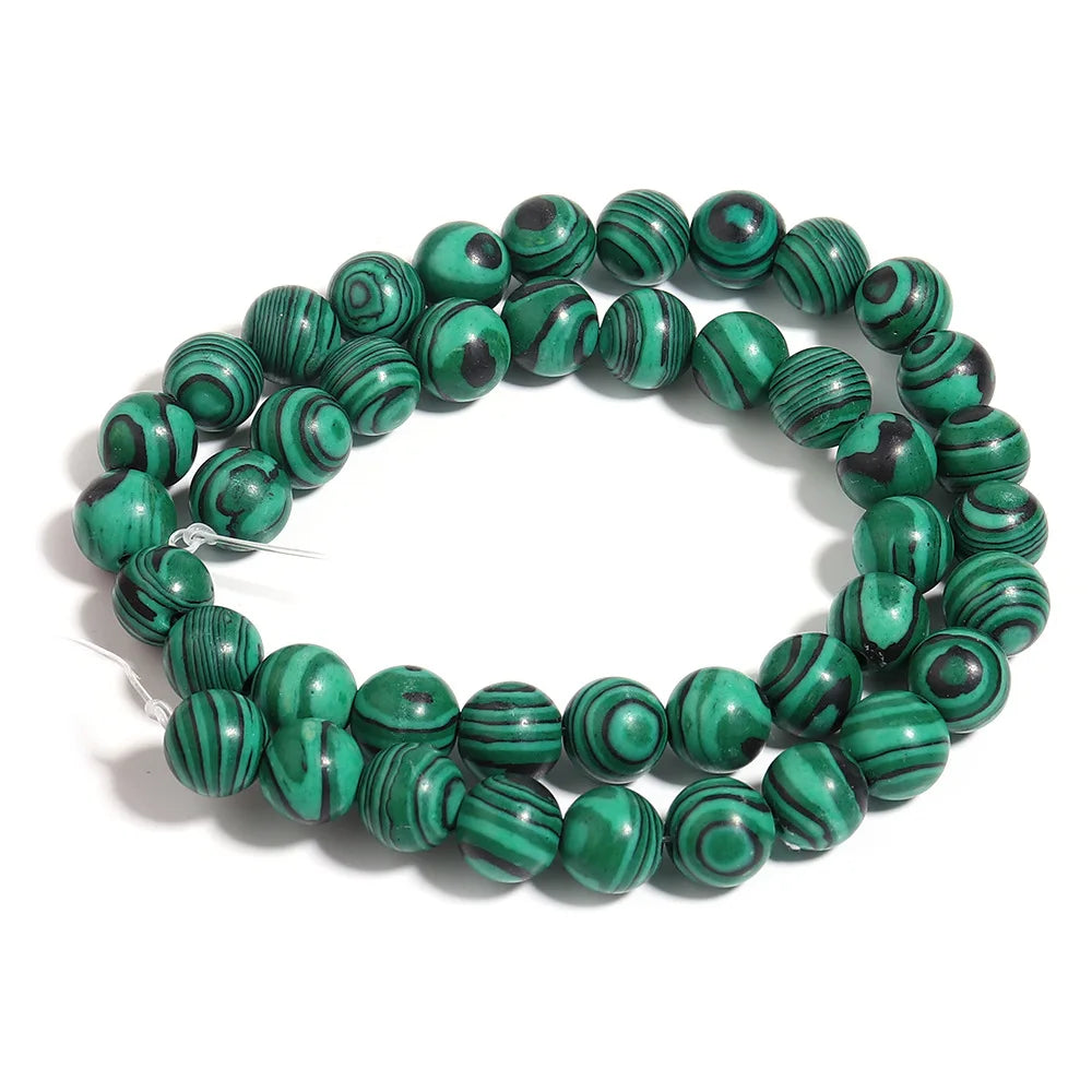 Natural Green Malachite Stone Beads for Jewelry Making 4mm 6mm 8mm 10mm 12mm Loose Spacer Beads for Bracelets and Necklaces