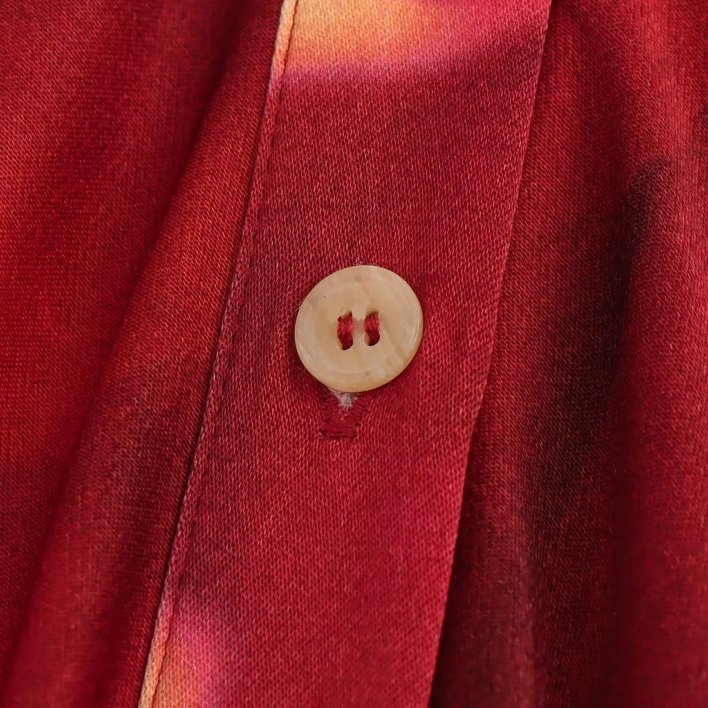 Elegant Printed Silk Satin Dress Autumn Slim Fit For Women