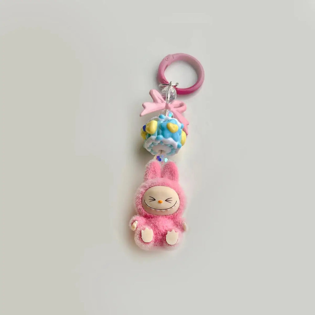 Mini Keychain Cartoon 3D Doll Pendant for Students School Bags and Car Keys