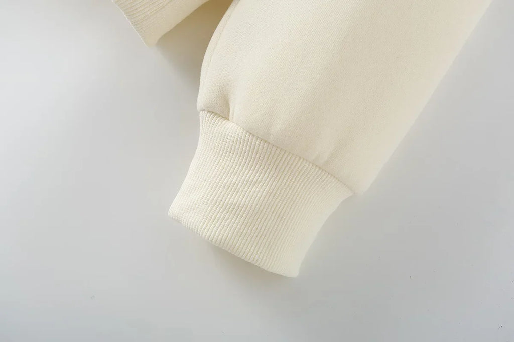 Women's Fleece Coat and Pant Set with Long Sleeve Hooded Sweatshirt and Casual Drawstring Trousers for Office and Everyday Wear