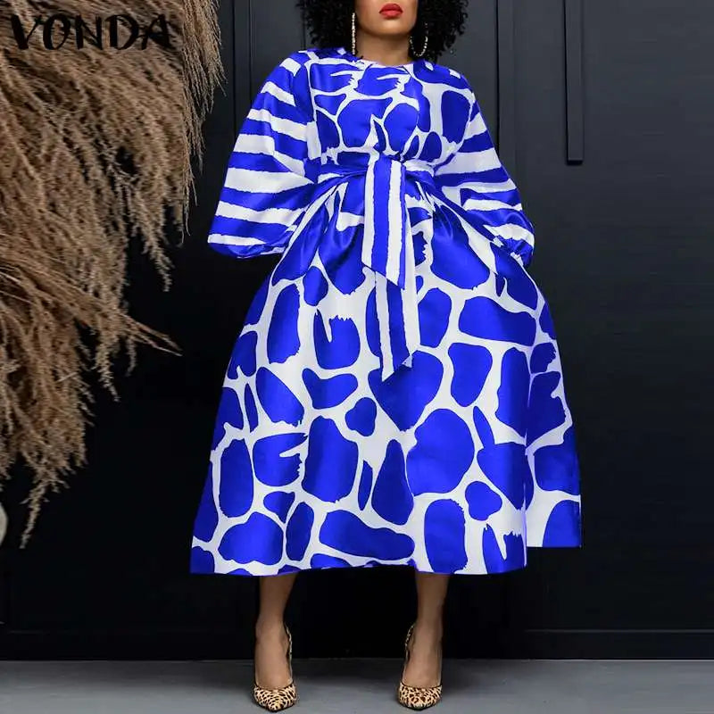 Satin Silk Long Sleeve Belted Party Dress for Summer