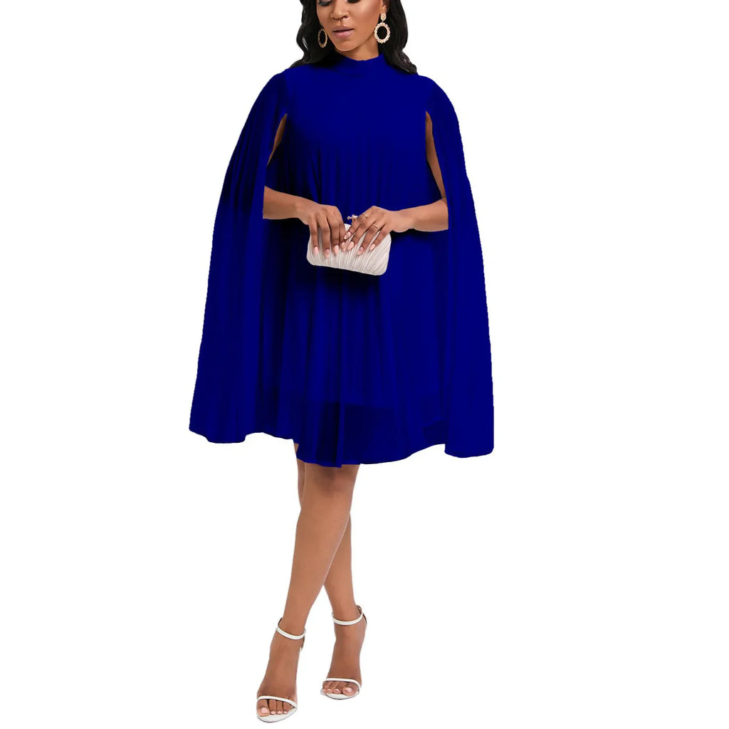 Elegant Chiffon Dress For Women Batwing Sleeve Knee Length