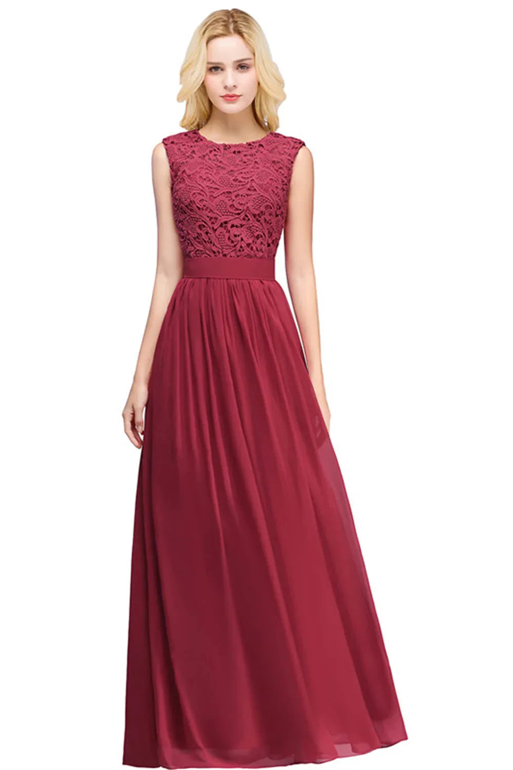 Boho Maxi Dress 3D Floral Lace Chiffon Coral For Women