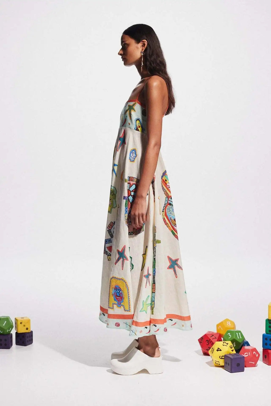 Printed Strapless Maxi Dress For Women Beach Summer