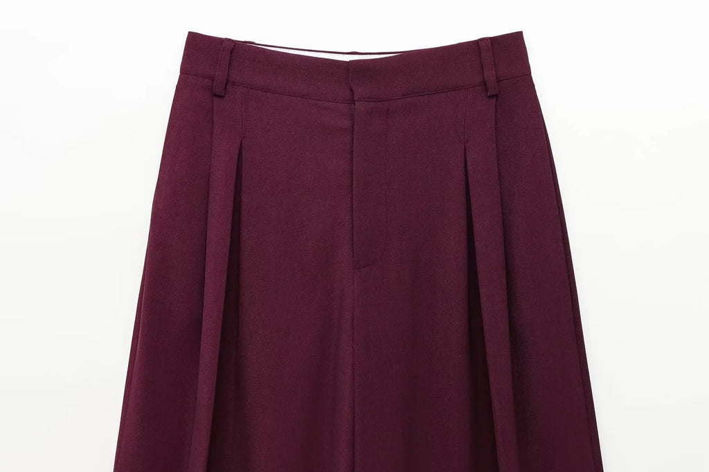 Women's Oversized Suit Jacket and High Waist Wide-Leg Trousers Set with Double-Breasted Top for Spring Fashion