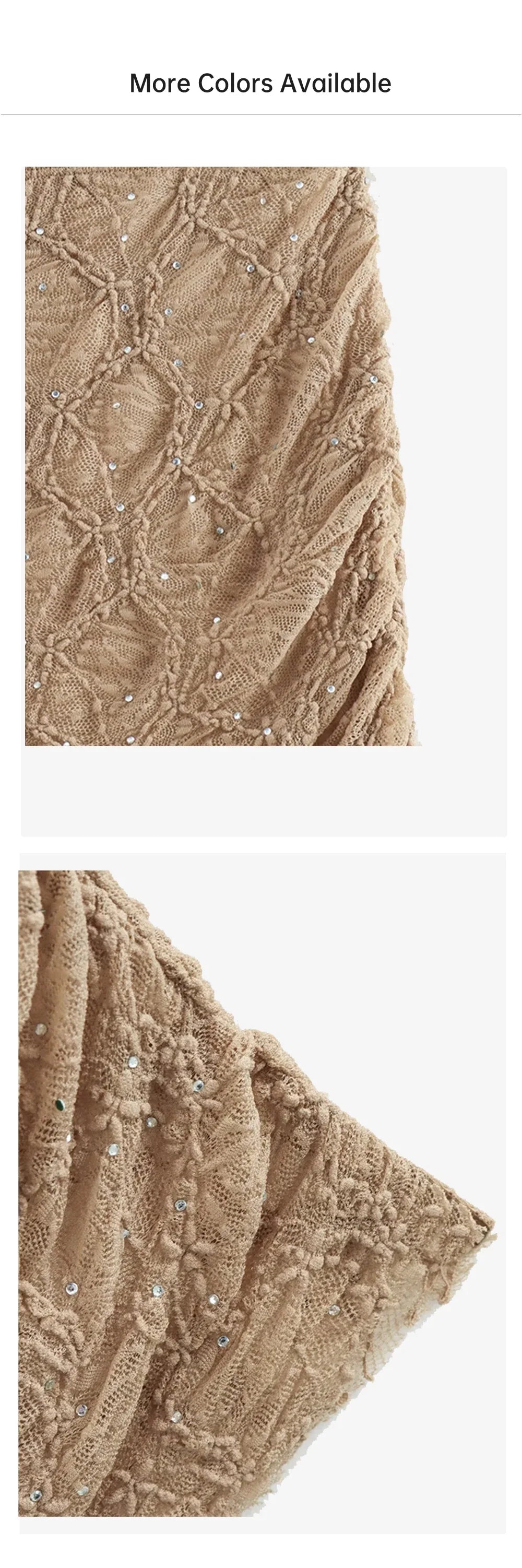 Bright Lace Shoulder Top and High Waist Midi Skirt Set for Women Casual Fashion Summer Outfit