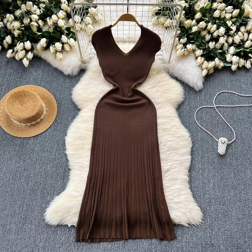 Knit Maxi Dress For Women Casual Mermaid Bodycon Knit