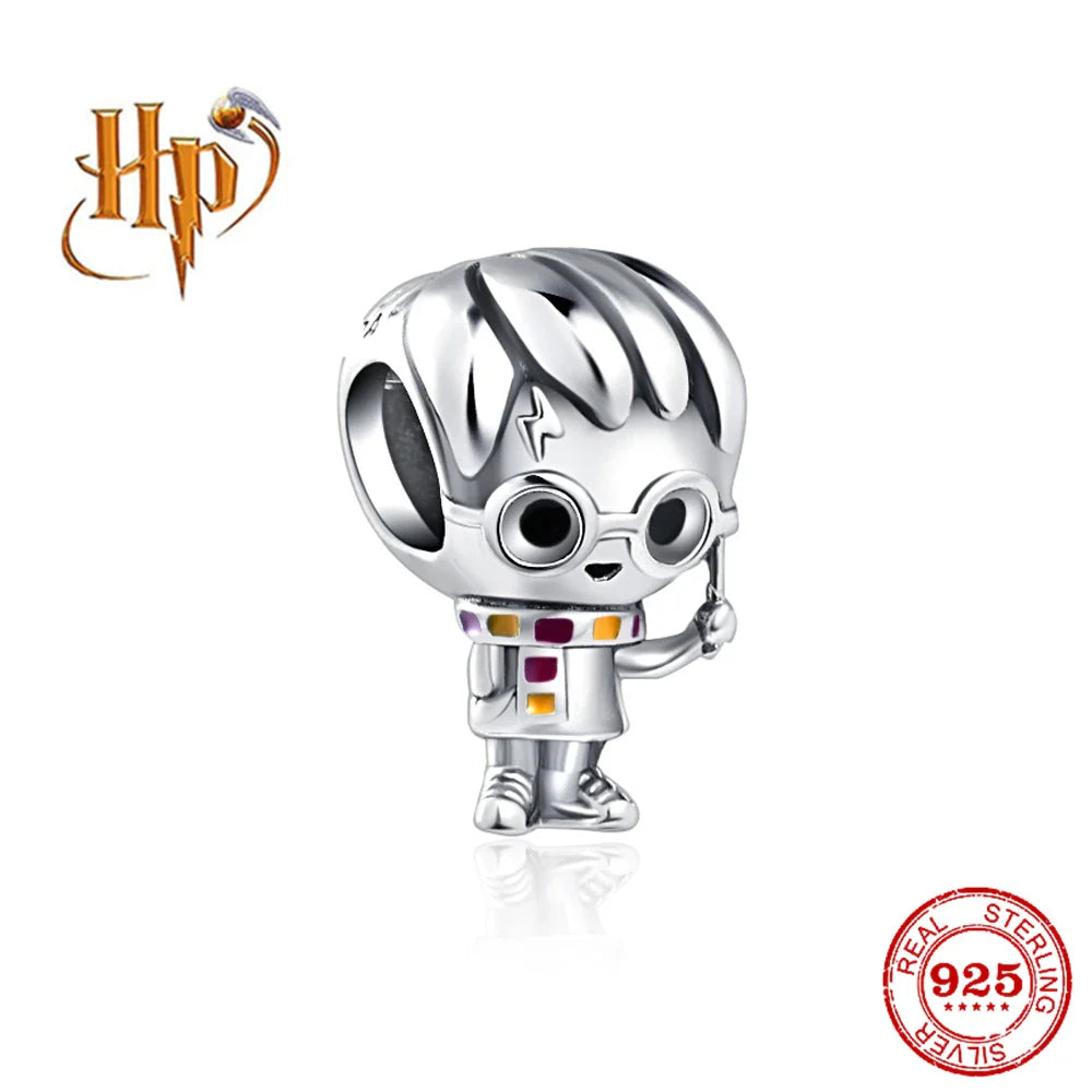 925 Sterling Silver Hat Flower Fairy Charm Bead for DIY Jewelry Bracelets and Pendants