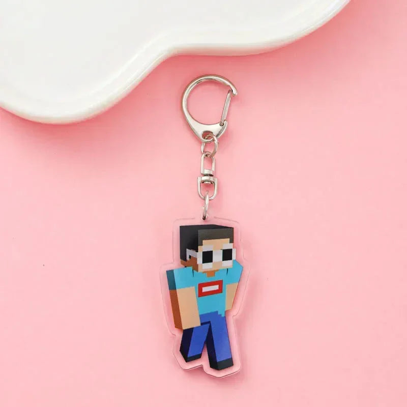 Diamond Sword Keychain with Enchanted Golden Apple and Pickaxe Model Toys for Gamers and Collectors