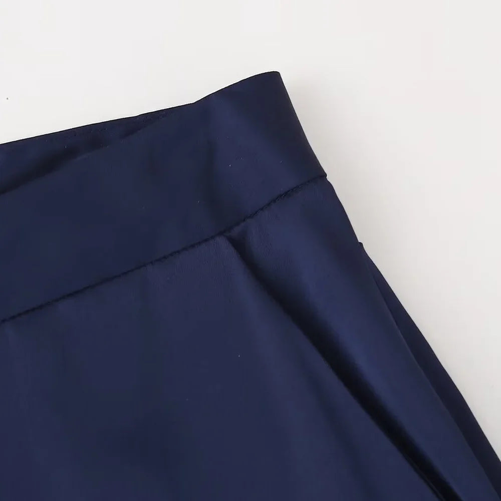 Women's Casual Polo Collar Long Sleeved Sequin Satin Kimono Coat and Bead Pants Set