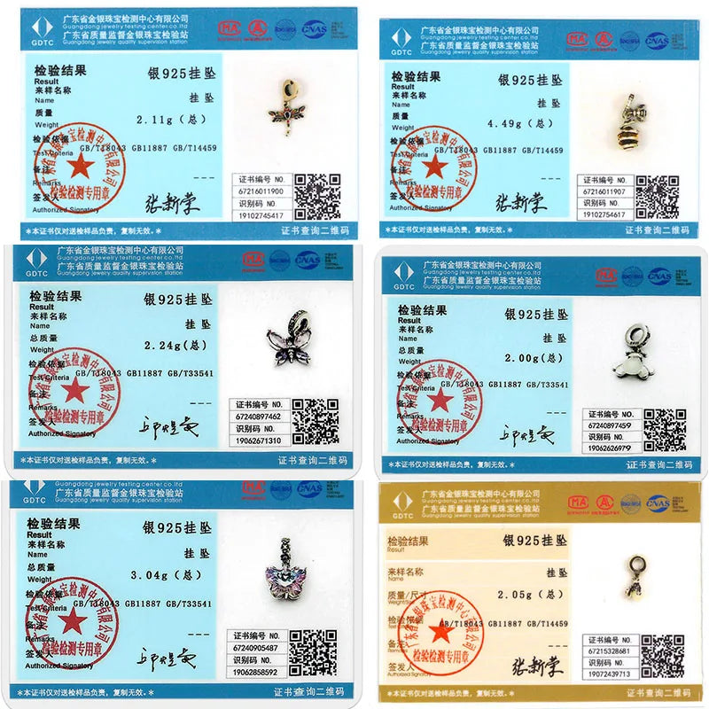 Glowing Luminous Firefly Butterfly Pendant Charm Beads in 925 Sterling Silver for Bracelet Jewelry