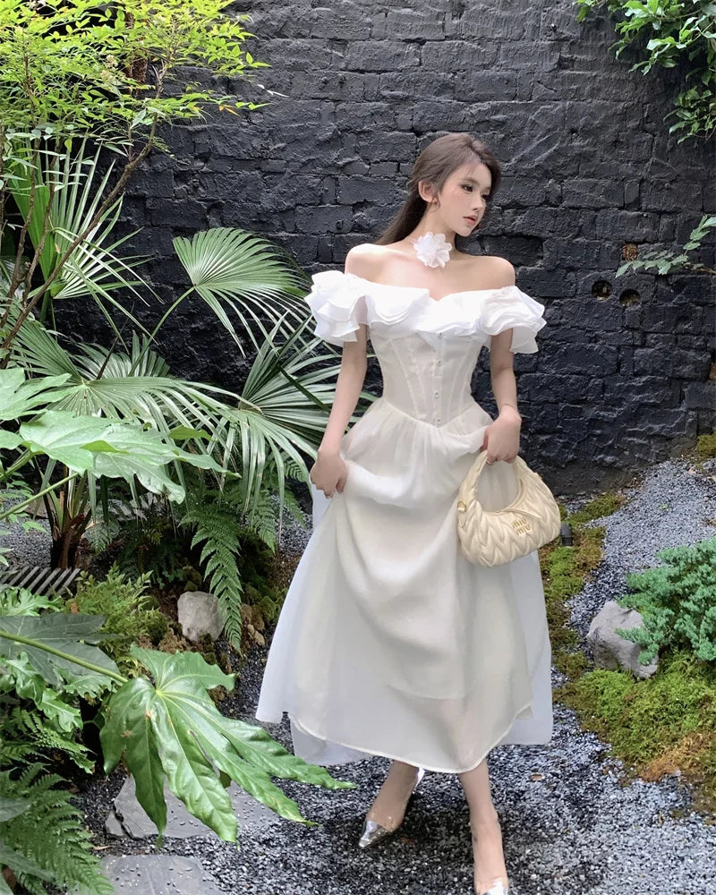 Elegant Vintage Aline Party Dress For Women Casual Prom