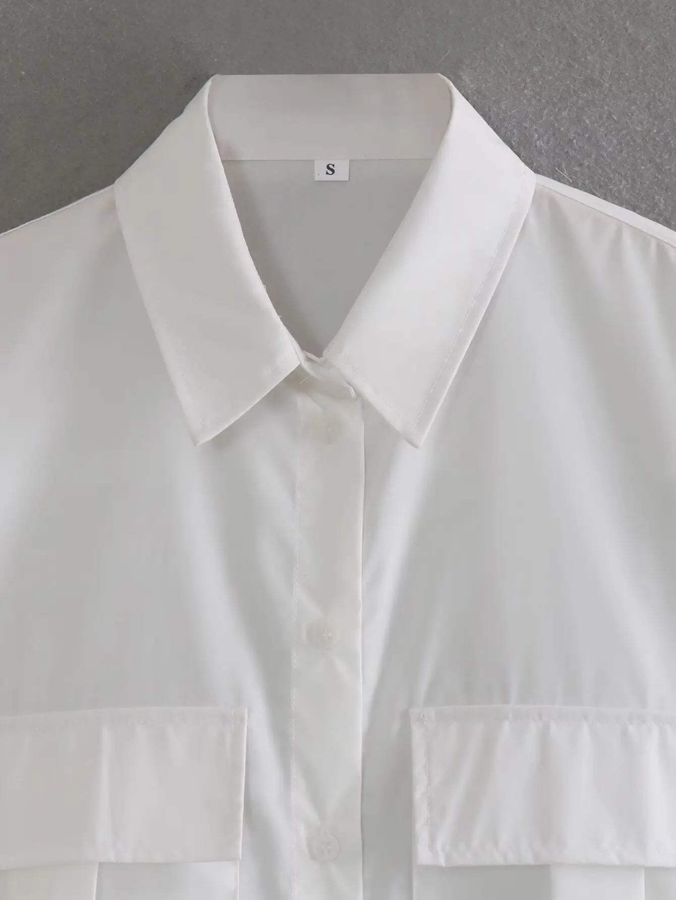 Women's Casual Long Sleeve Solid Blouse with Pockets Loose Fit Versatile Office Shirt Top