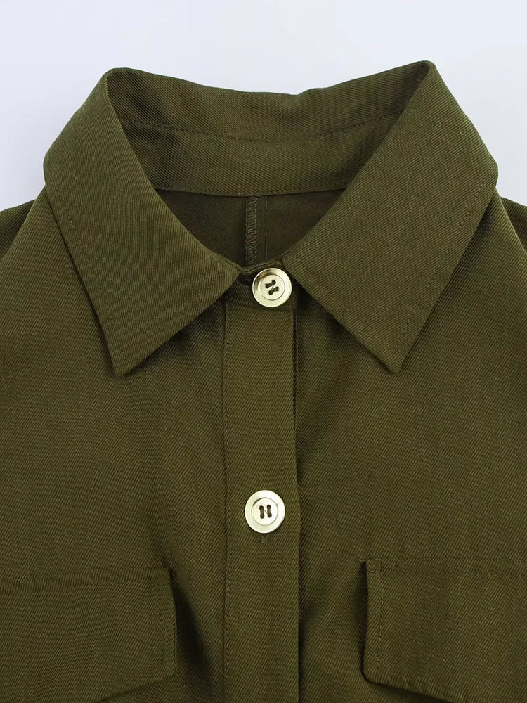 Women Summer Solid Midi Dress Belted Short Sleeve Elegance